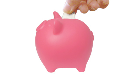 An ultra-cute tiny piggy!Saving can be fun with it